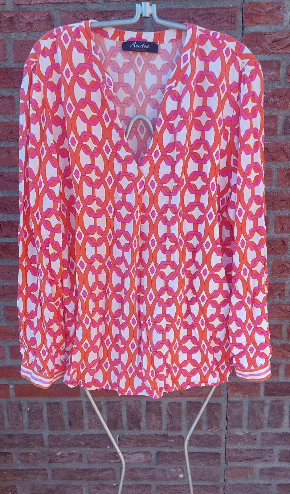 Aniston Blouse  bundel Maat 42 met Oranje en Roze Patroon, Aniston, Maat 42/44 (L), Oranje, Ophalen of Verzenden