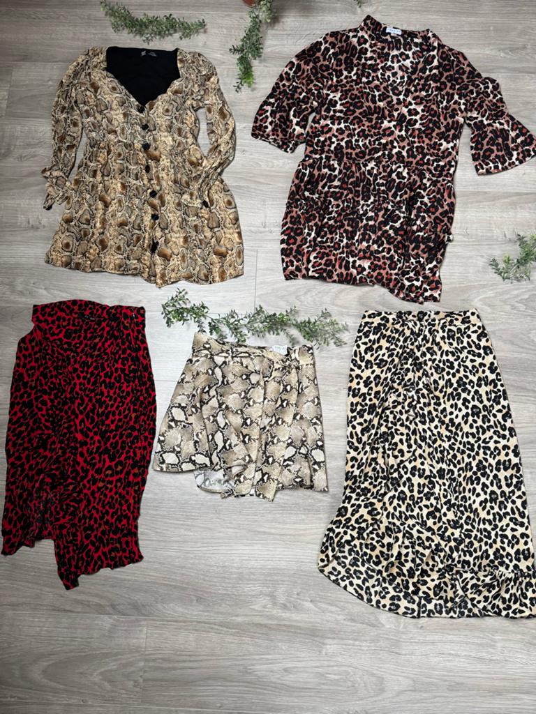 Mooie rokken en jurkjes mt XS dierenprint  Zara, Costes, Lo, Ophalen of Verzenden, Gedragen, Bruin