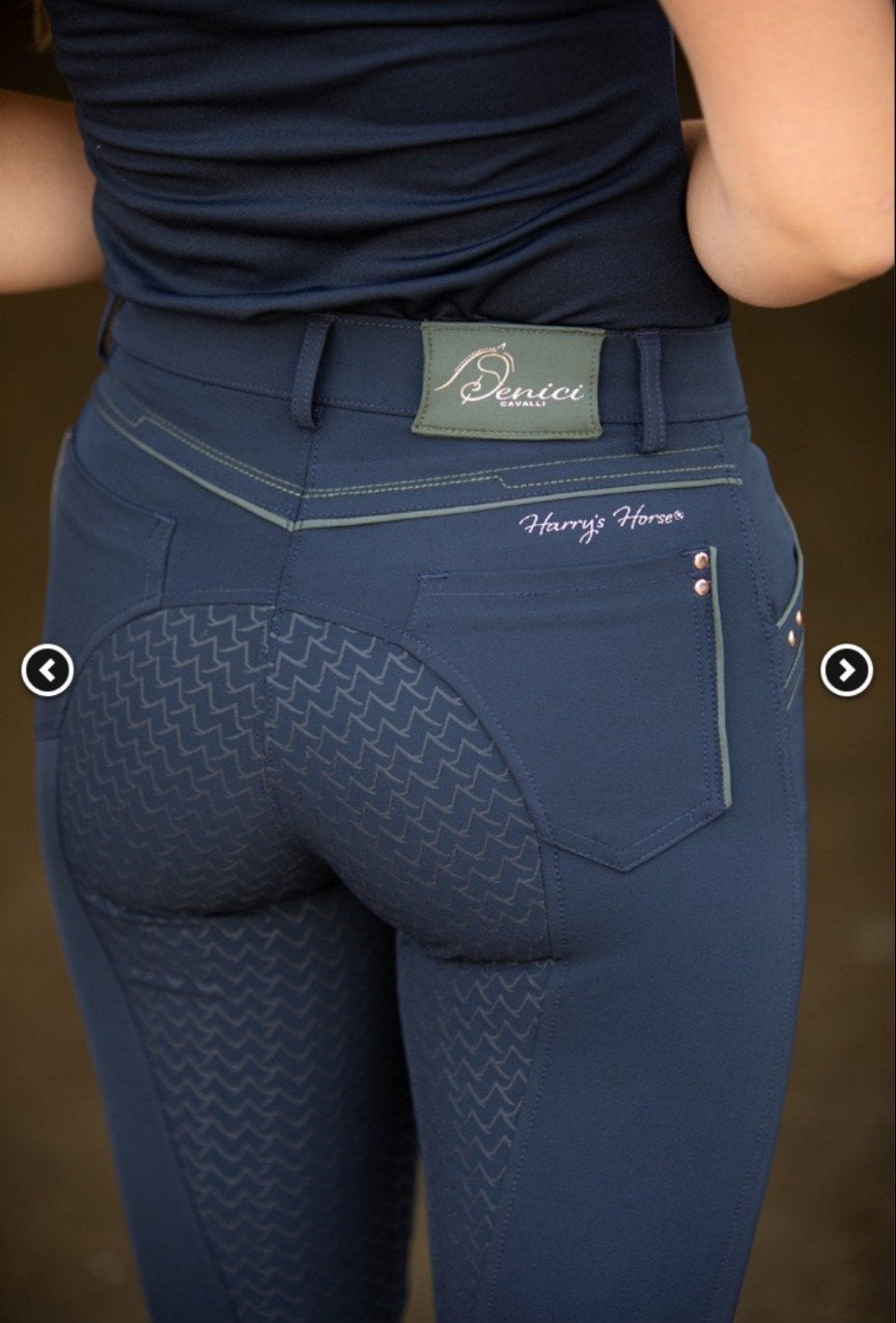 Rijbroek Harry's Horse Denici Cavalli fullgrip Navy mt 42, Dieren en Toebehoren, Paardrijkleding, Blauw, Nieuw, XL, Veelzijdigheid