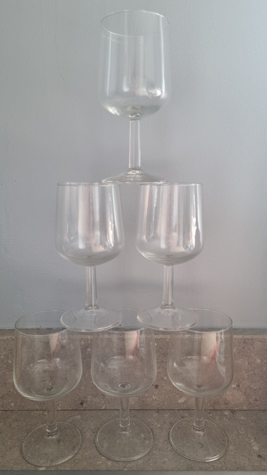 Set van 6 wijnglazen, Ophalen of Verzenden, Zo goed als nieuw, Glas, Glas of Glazen