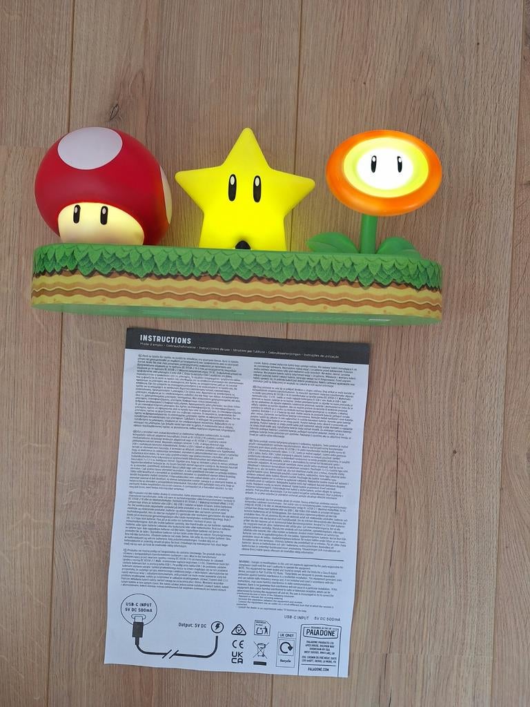 Super Mario Bros Icons lamp kinderkamer, Ophalen, Zo goed als nieuw, Lamp