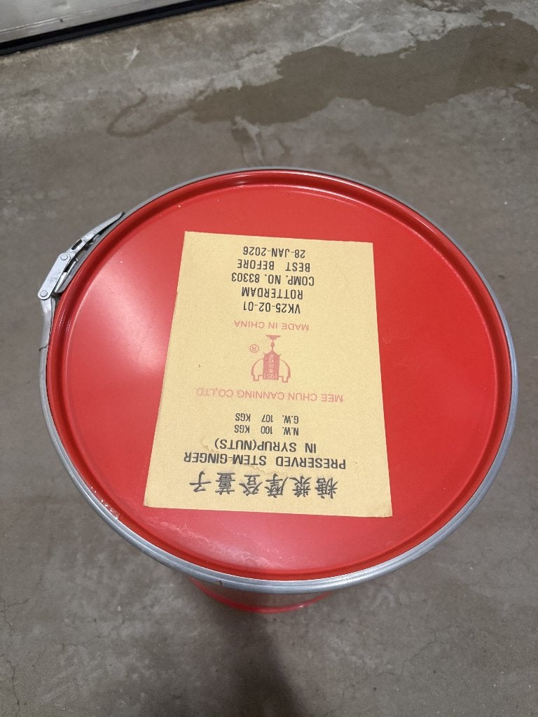 Rood ijzeren vat met deksel en klemband – 100 liter, Ophalen, Gebruikt, 100 cm of meer, 60 cm of meer