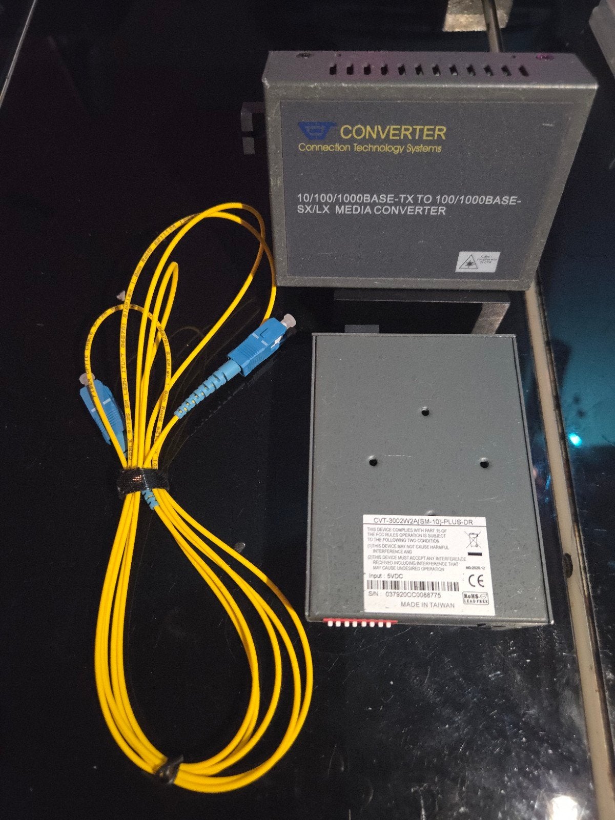 2x CTS Gigabit Mediaconverter Koper naar Glasvezel + kabel, Audio, Tv en Foto, Ophalen of Verzenden, Gebruikt