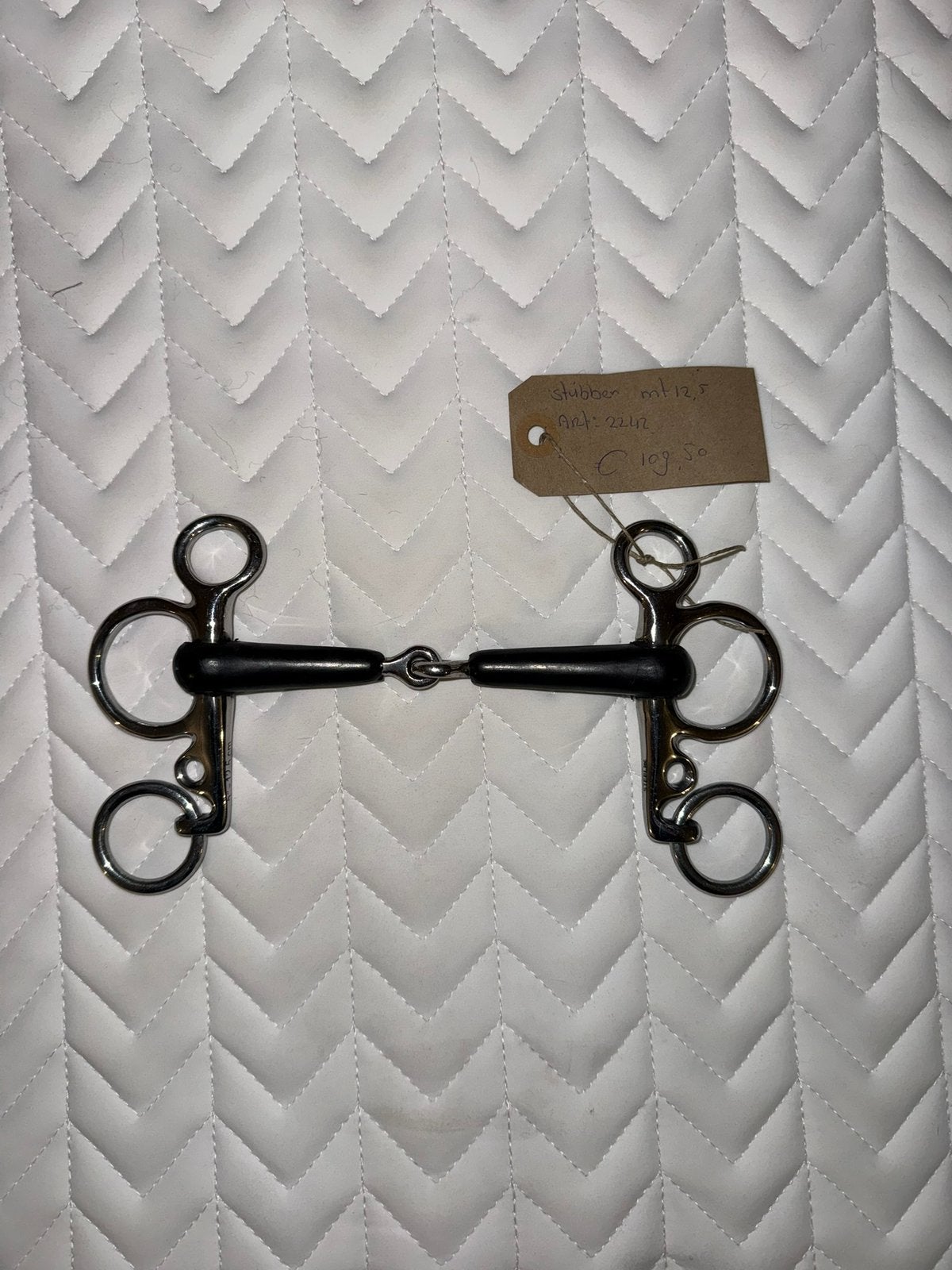 Stübben pelham bit enkelgebroken rubber 12,5 cm, Dieren en Toebehoren, Paarden en Pony's | Hoofdstellen en Tuigage, Springen, Nieuw