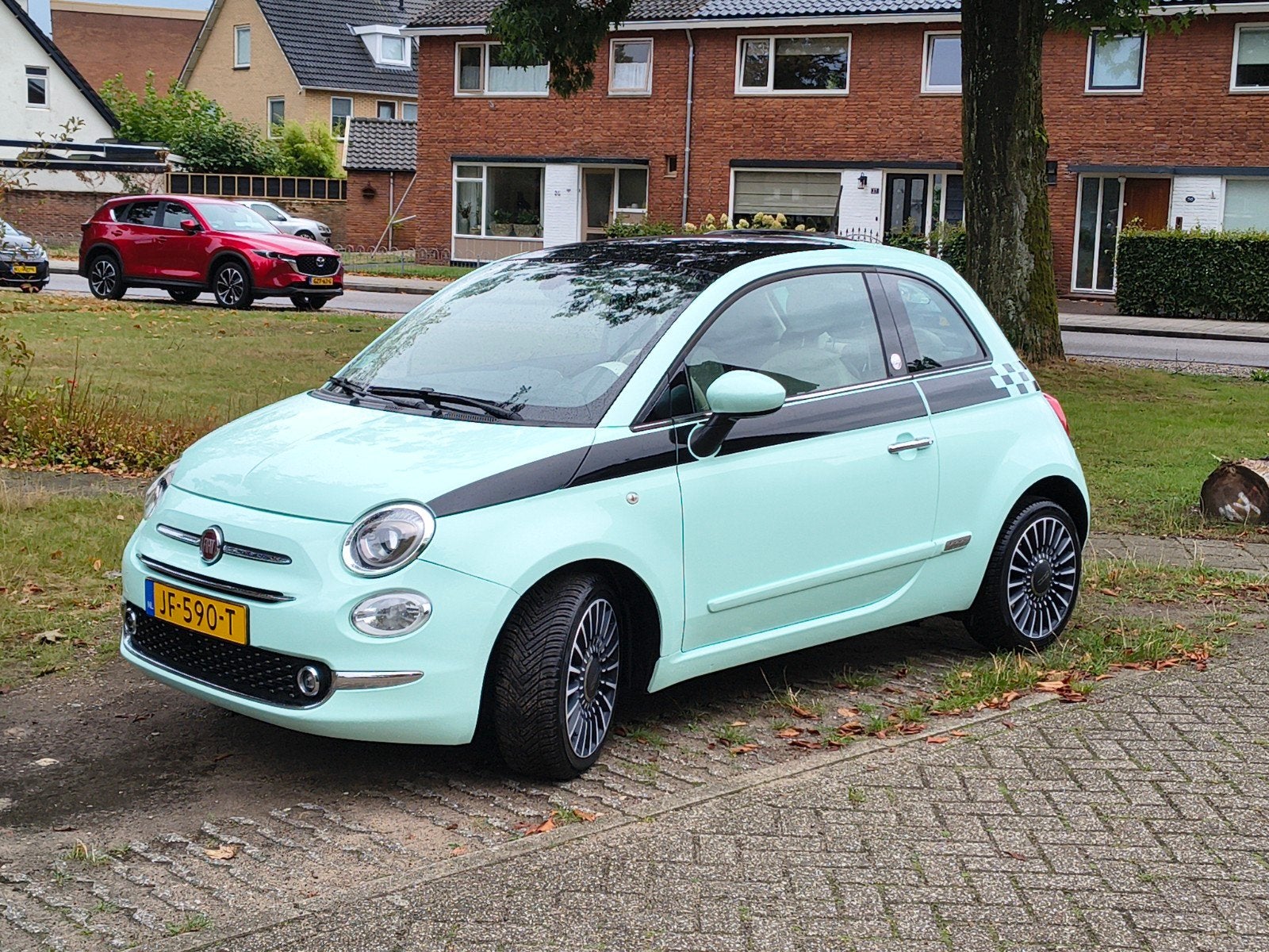 Fiat 500 Society Twinair  80pk 2016 Groen, Auto's, Voorwielaandrijving, 31 €/maand, Leder en Stof, 905 kg