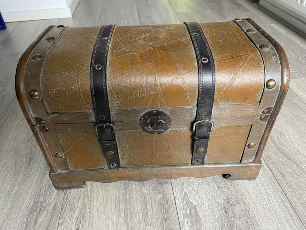Decoratieve schatkist / opbergkist, Huis en Inrichting, Woonaccessoires | Kisten, Minder dan 50 cm, 50 tot 100 cm, 50 tot 75 cm