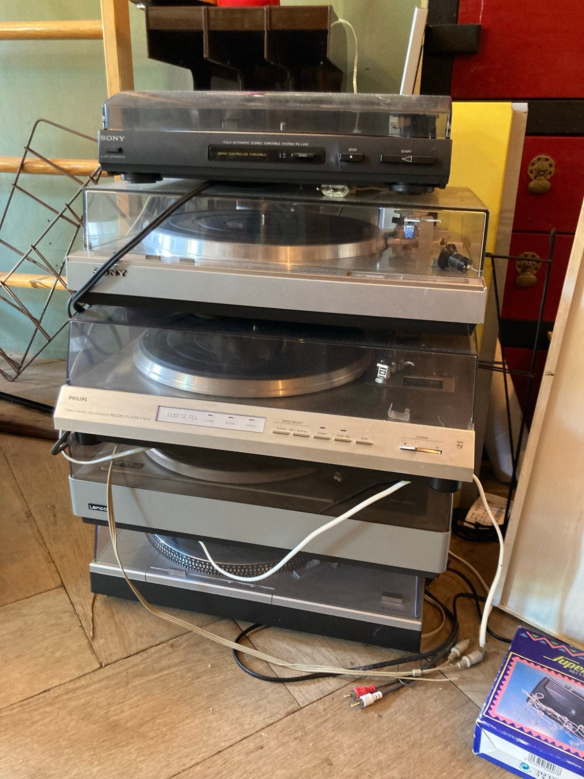 Partij platenspelers: Sony, Philips, Lenco, Sanyo, Kenwood, Audio, Tv en Foto, Platenspelers, Ophalen, Gebruikt, Automatisch, Platenspeler