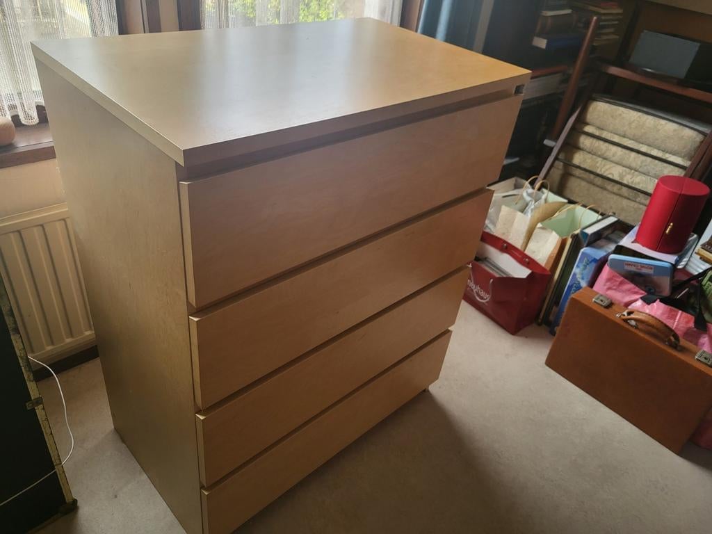 Ikea Malm ladekast met 4 laden, Gebruikt, 100 tot 150 cm, 3 of 4 laden, Modern
