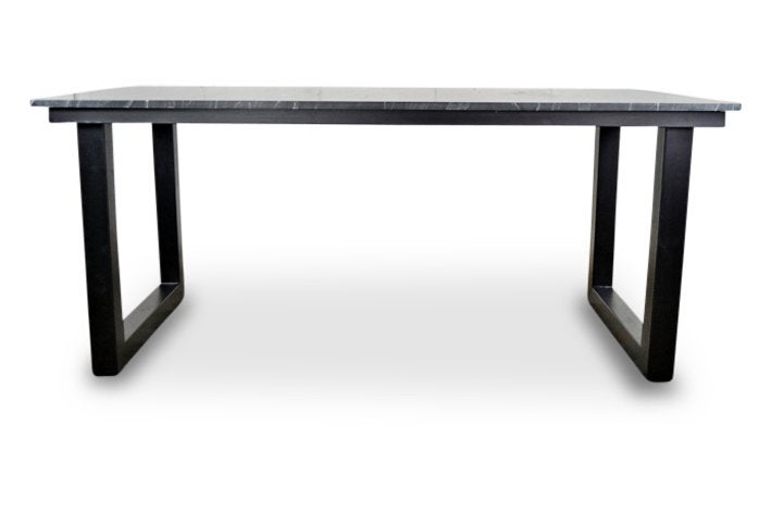 Eettafel Sandro zwart marmer 175 x 90 cm met zwart U-frame, Huis en Inrichting, Ophalen, Overige materialen, Gebruikt, 50 tot 100 cm