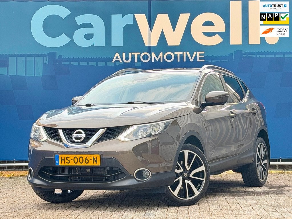 Nissan Qashqai 1.2 Tekna |Navi|Camera|Climate|Cruise|Pano|Le, Gebruikt, 4 cilinders, Bruin, 116 pk