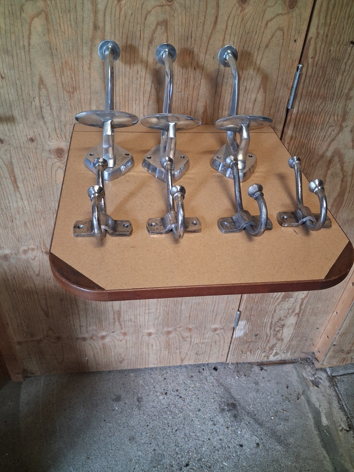 Set van 7 vintage metalen kapstokhaken, Ophalen, Gebruikt, Wandhaken, Minder dan 100 cm
