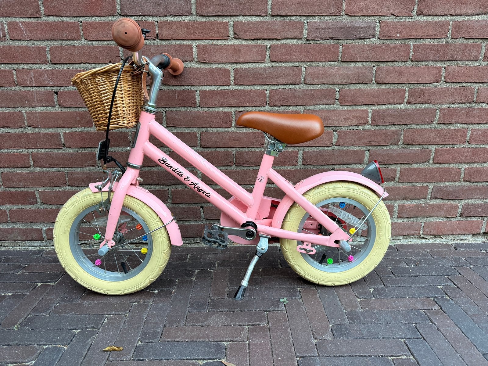 Kinderfiets Retro Rider 12 inch roze Bandits and Angels, Ophalen, Zo goed als nieuw, Minder dan 16 inch