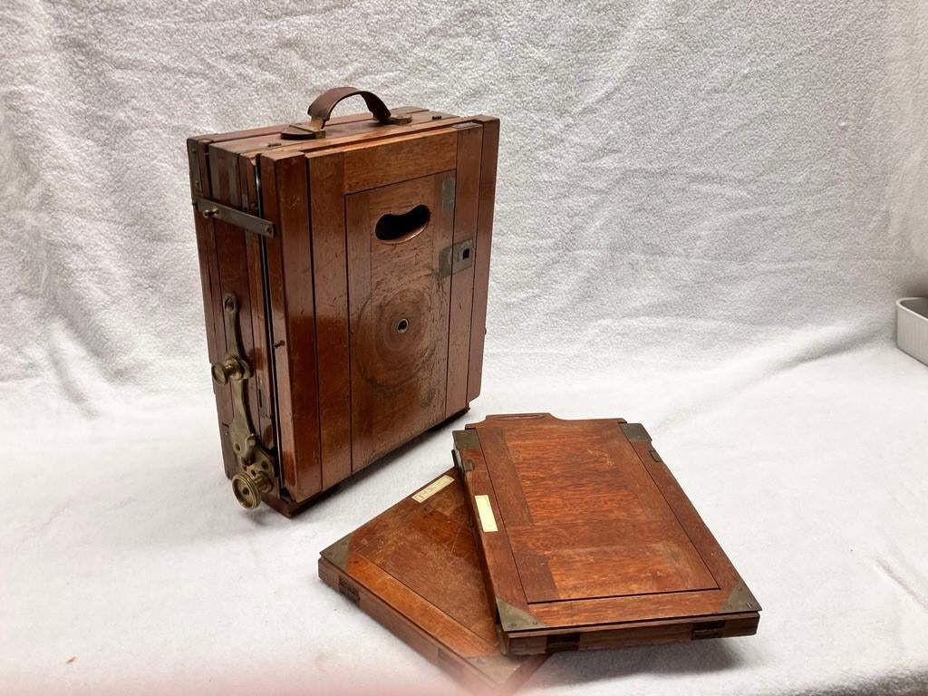 Falz & Werner camera ca. 1900 met dubbelcassettes en tas, Audio, Tv en Foto, Fotocamera's Analoog, Niet werkend, Compact, Overige Merken