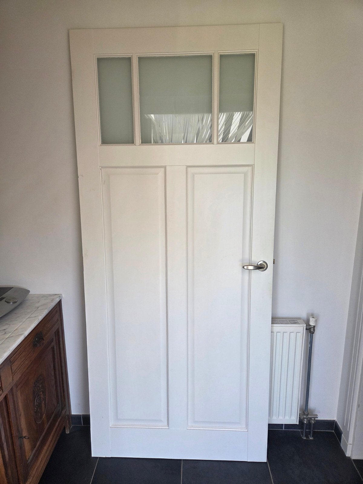 Binnendeur met glas., Doe-het-zelf en Verbouw, Deuren en Horren, Ophalen, Gebruikt, Binnendeur, Glas