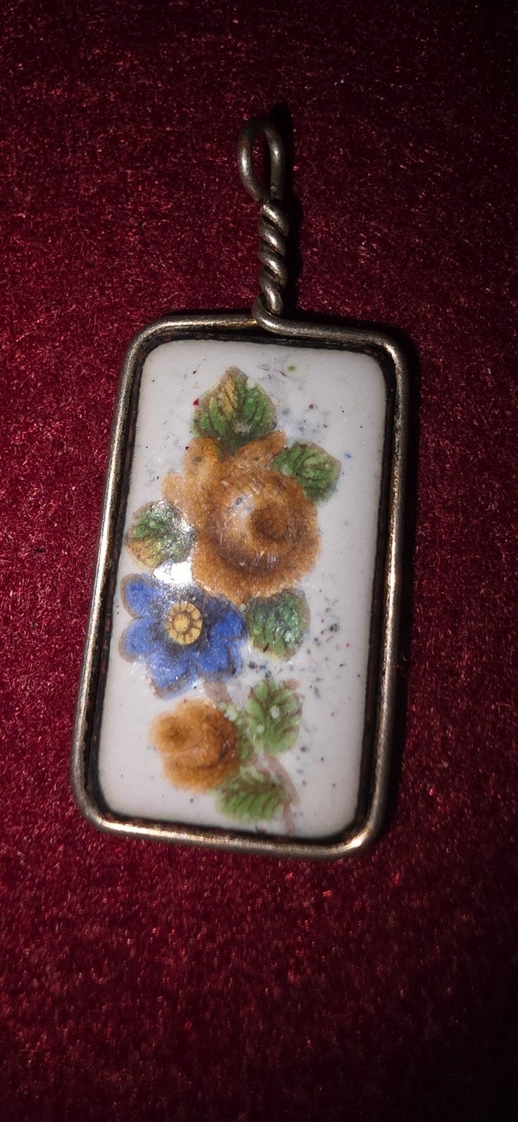 bloemenhanger van porselein., Ophalen, Zilver, Overige materialen