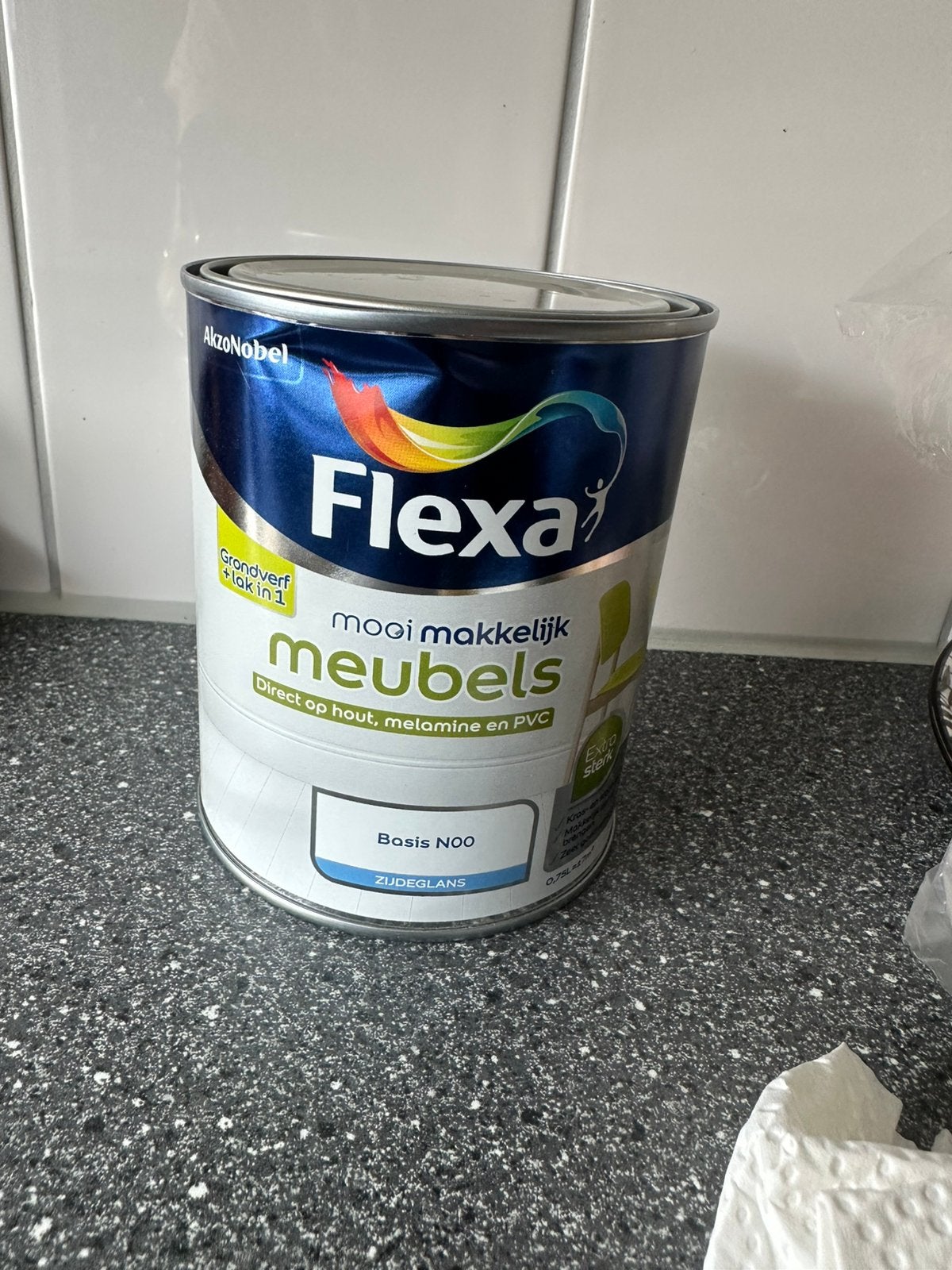 Flexa meubelverf puur salie, Ophalen, Zo goed als nieuw