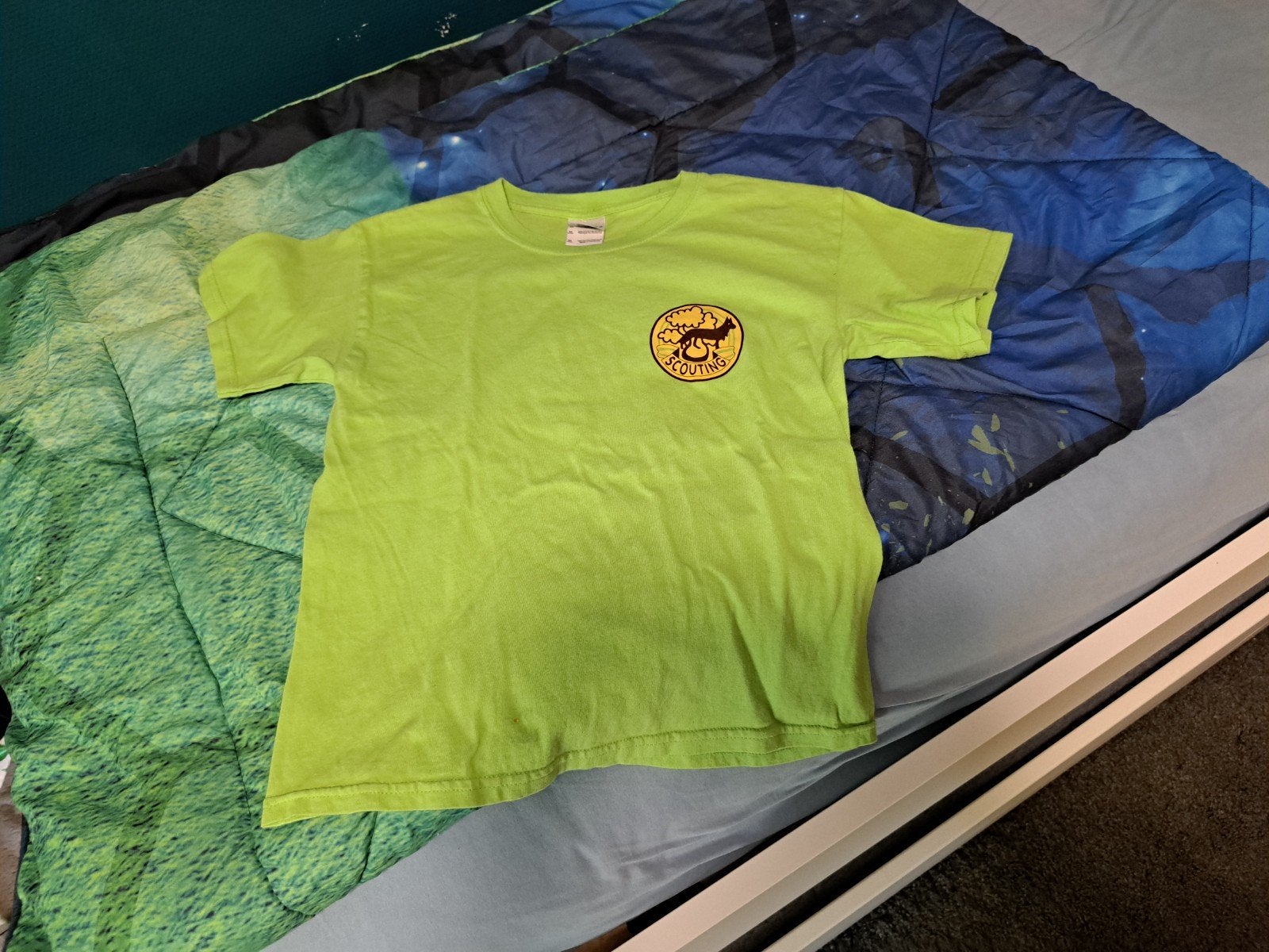 Scouting Welpen T-shirt Groen Maat M, Ophalen of Verzenden, Zo goed als nieuw, Gildan, Jongen of Meisje