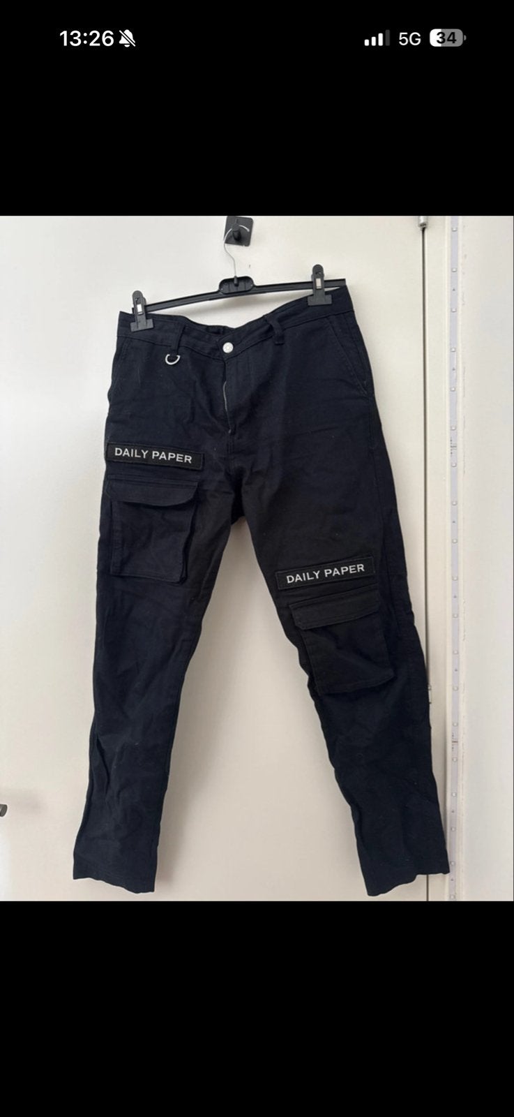 Daily Paper Cargo Broek Zwart Maat M, Maat 38/40 (M), Zwart, Ophalen of Verzenden, Zo goed als nieuw