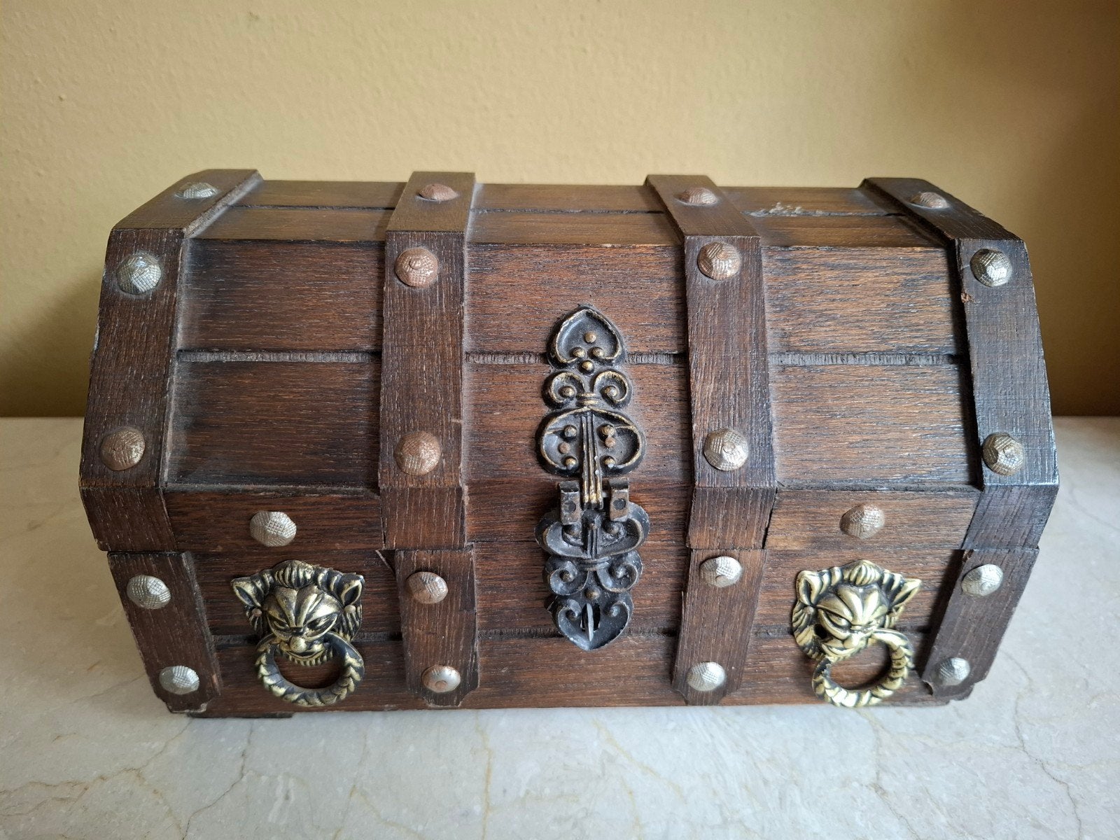 Houten sieradendoosje piratenkistje, Huis en Inrichting, Woonaccessoires | Kisten, Ophalen of Verzenden