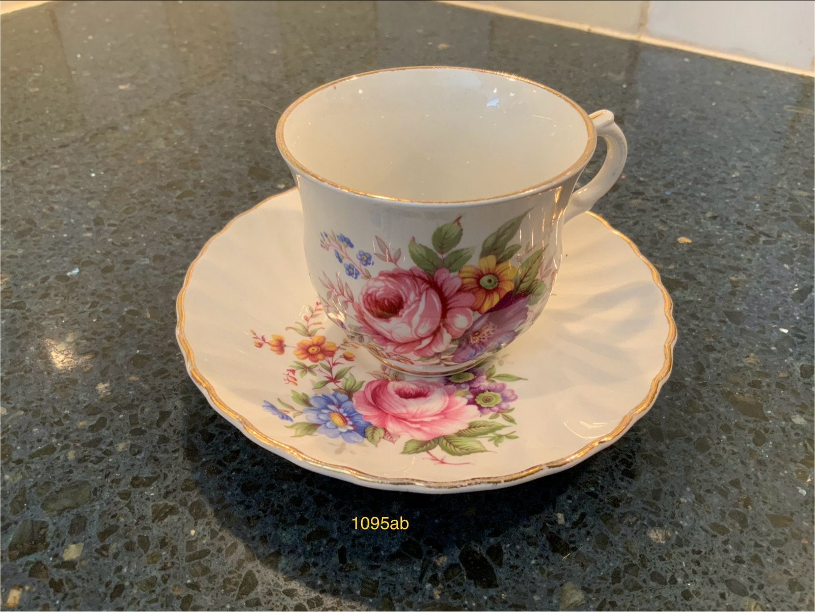 Vintage Old Foley James Kent Kop en Schotel - Bloemenmotief, Ophalen of Verzenden