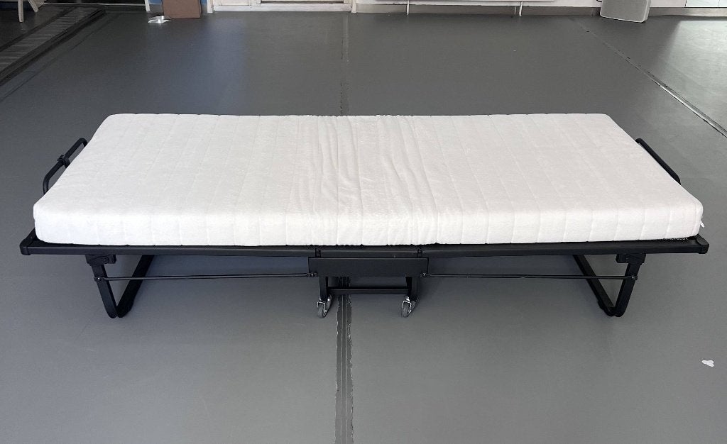 vouwbed, luxe logeerbed met matras, Eenpersoons, Zwart, Zo goed als nieuw, 80 cm