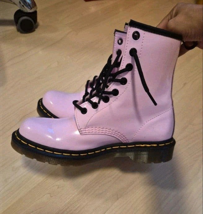 Dr. Martens 1460 W Roze Lakleren Laarzen Maat 38, Kleding | Dames, Lage of Enkellaarzen, Ophalen of Verzenden, Dr. Martens, Roze
