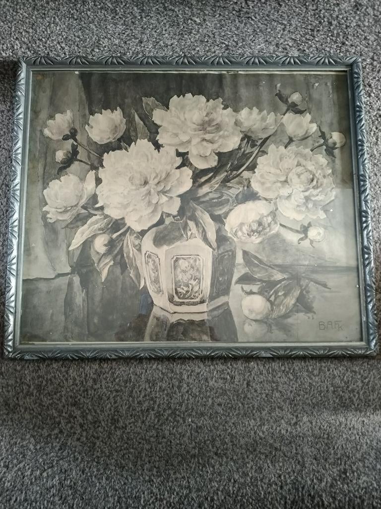 Schilderij vaas met bloemen, Ophalen of Verzenden