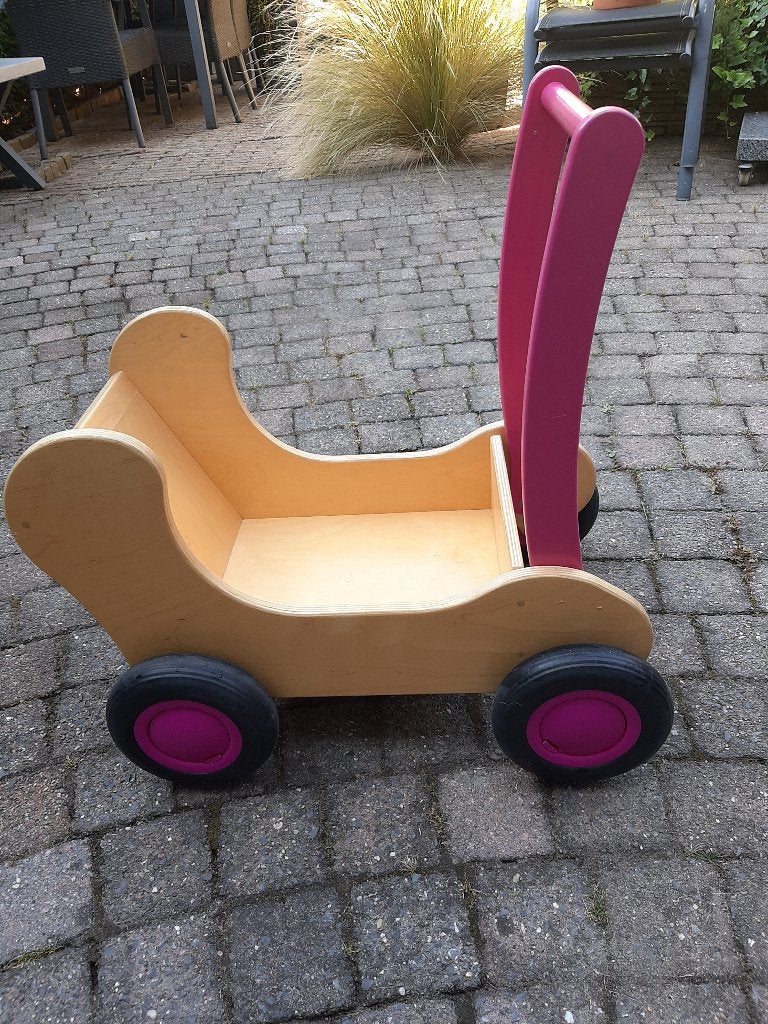 houten poppenwagen, Ophalen, Gebruikt, Duw- of Trekspeelgoed