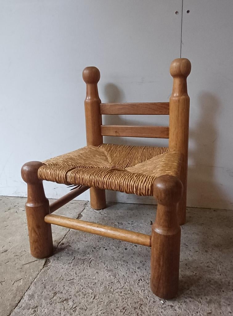 Vintage frans laag stoeltje jaren 40, charles Dudougt, Antiek en Kunst, Antiek | Meubels | Stoelen en Banken, Ophalen of Verzenden