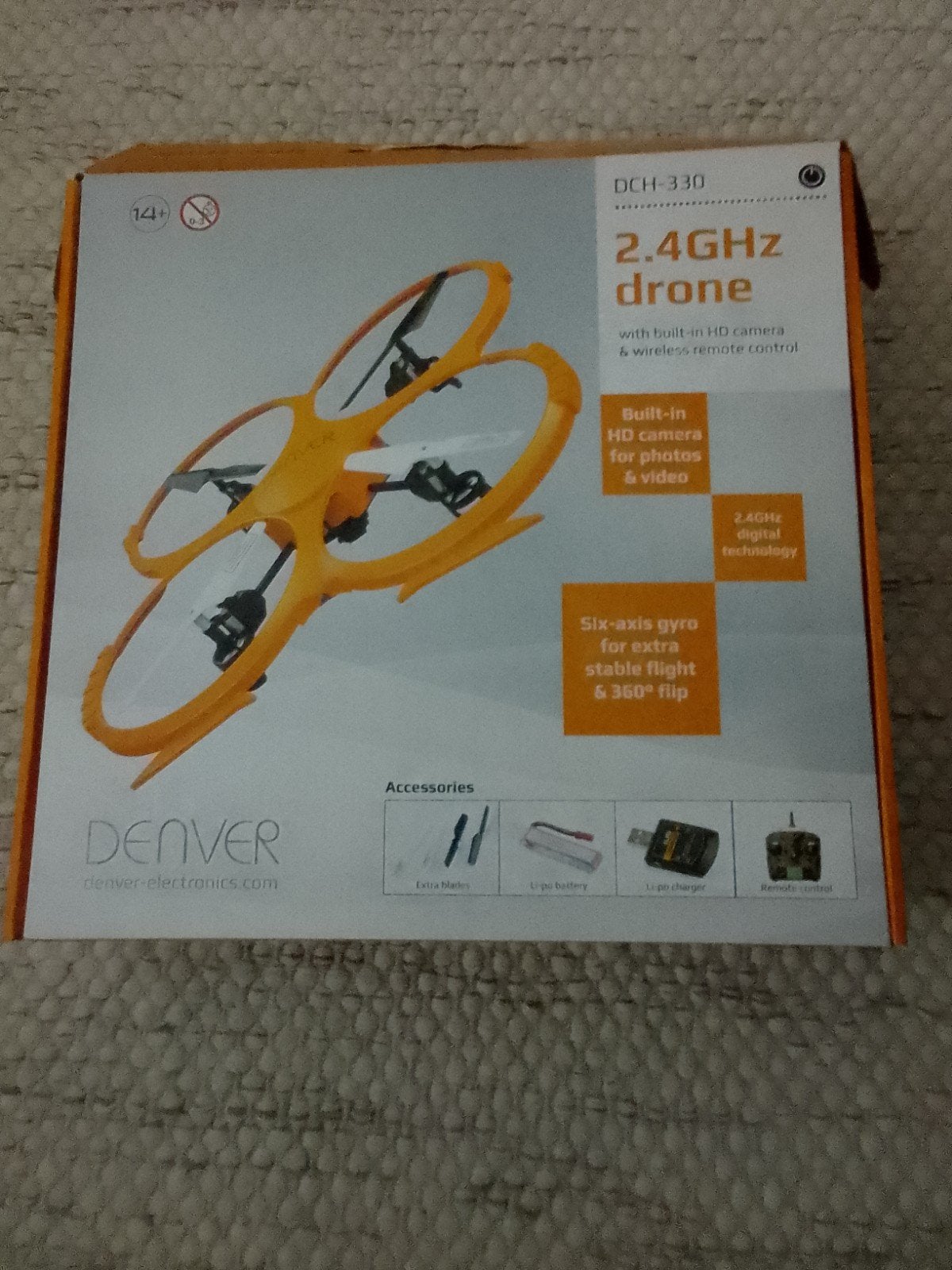 Denver DCH-330 Drone met HD camera en afstandsbediening, Zo goed als nieuw, Standaard kwaliteit, Minder dan 15 minuten, Extra accu('s)