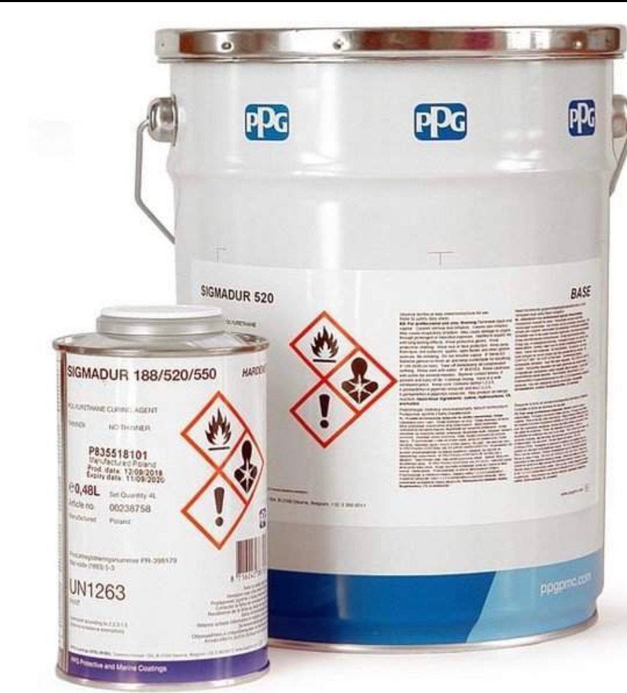 4L aflak sigmadur 520 wit, zwart, blauw, grijs, Ophalen, Nieuw, Verven