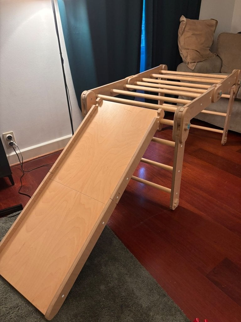 HappyMoon Pikler klimdriehoek met dubbelzijdige plank, Kinderen en Baby's, Ophalen, Zo goed als nieuw, Meubelstuk of Keukentje