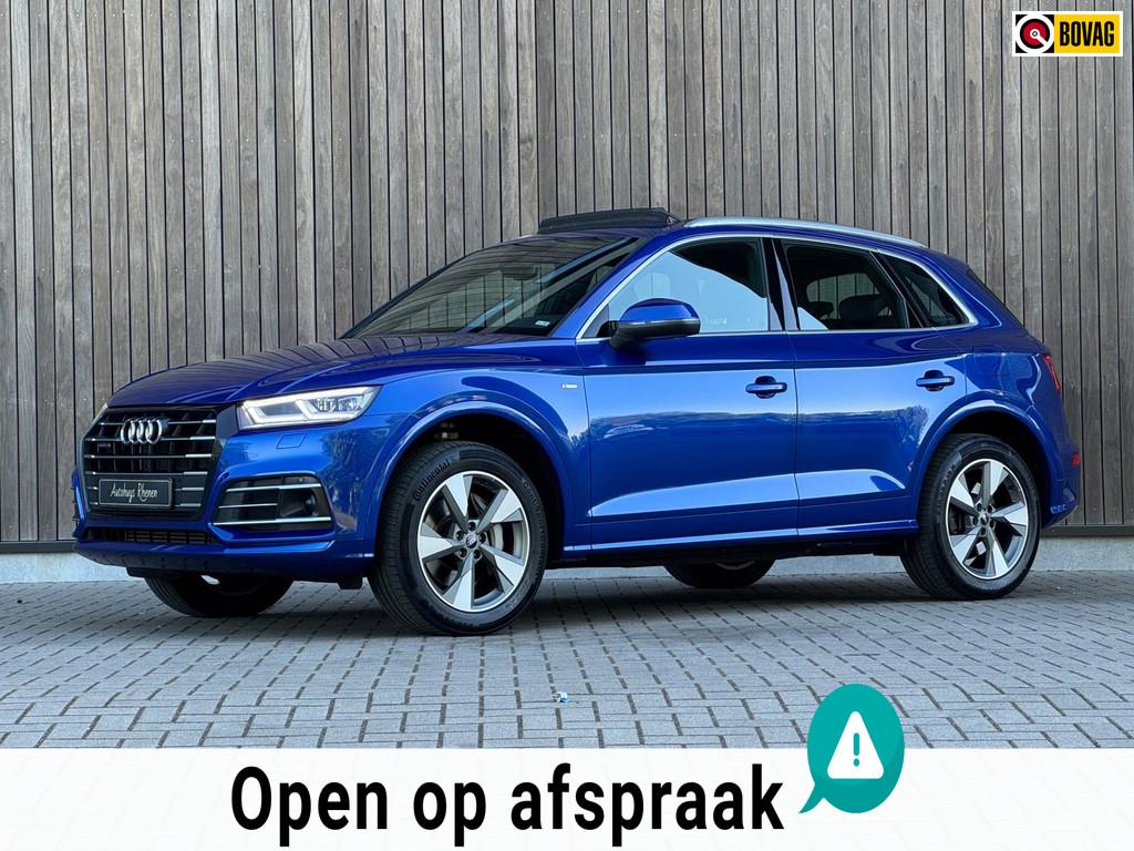 Audi Q5 55 TFSI e quattro S-Line / Pano / ACC / Dodehoek /, Automaat, Zwart, 4 cilinders, Blauw