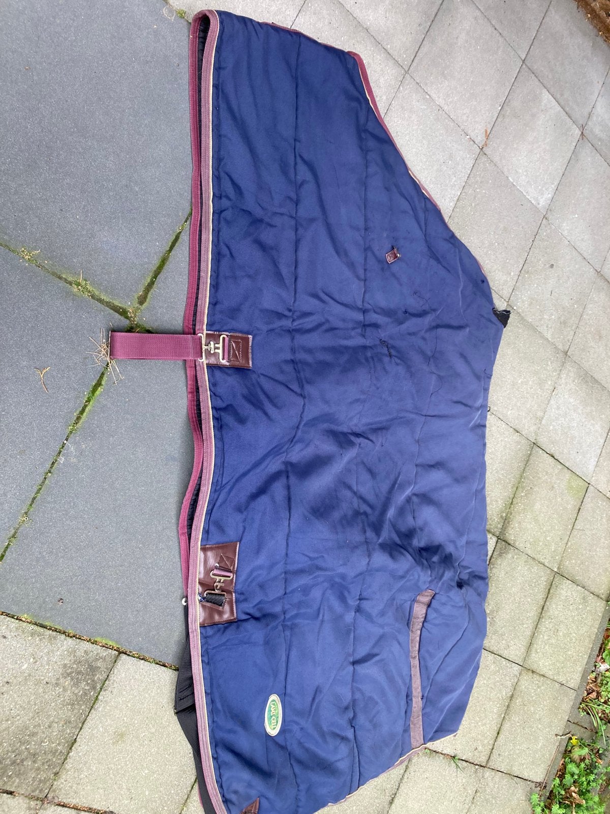 Winter deken met losse hals, Gebruikt, Afneembare hals, Ophalen of Verzenden, Blauw