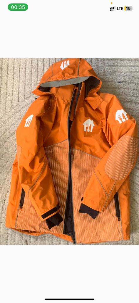 Thuisbezorgd jas XL, Ophalen of Verzenden, Zo goed als nieuw, Maat 56/58 (XL), Oranje