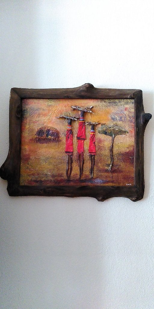 Abstract schilderij kunstwerk Zack Aswani African Art, Ophalen of Verzenden