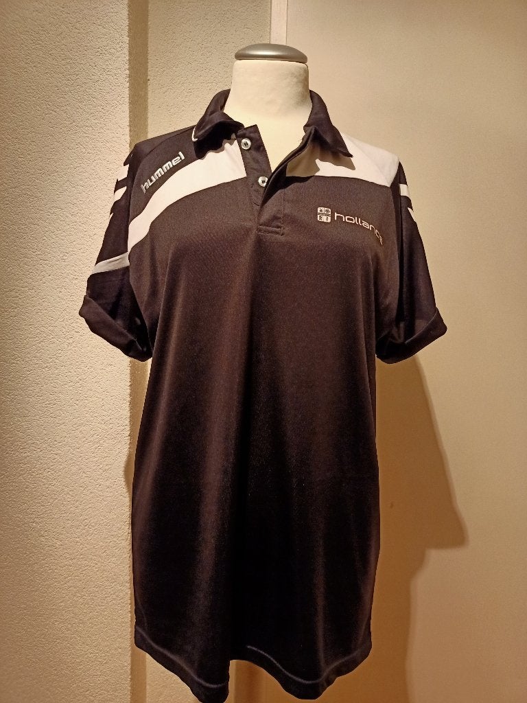 zwart witte poloshirt van Hummel maat L zgan, Maat 38/40 (M), Zwart, Ophalen of Verzenden, Hummel