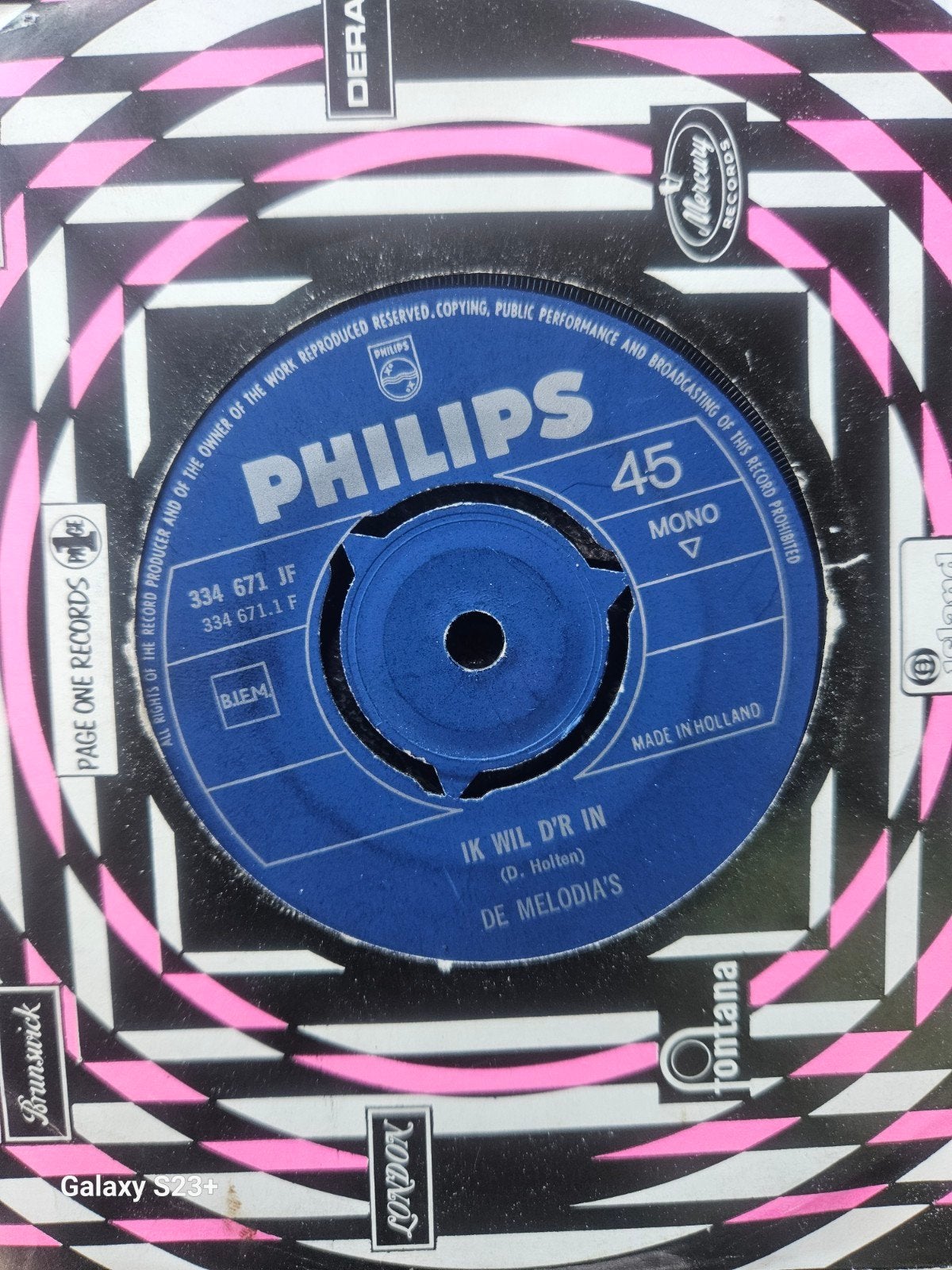 De Melodia's - Ik Wil D'r In (Philips 45 toeren single), Gebruikt, 7 inch, Ophalen of Verzenden, EP