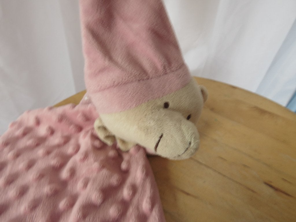 Geyda Roze Knuffeldoekje beer bobbeltjesstof, Ophalen of Verzenden, Gebruikt, Overige typen