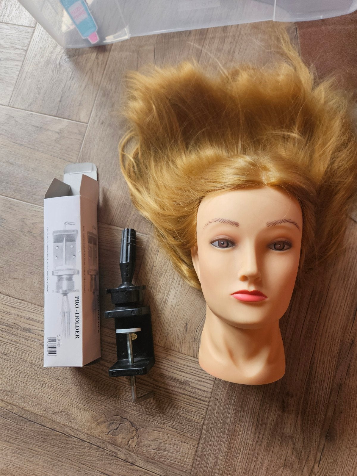 Haarpop met klem - Ideaal voor oefenen, Ophalen of Verzenden, Gebruikt, Pruik of Haarverlenging