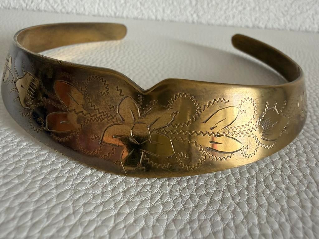 Q401/Vintage prachtige koperen Zeldzame SPANG ketting, Overige materialen, Gebruikt, Overige kleuren, Verzenden