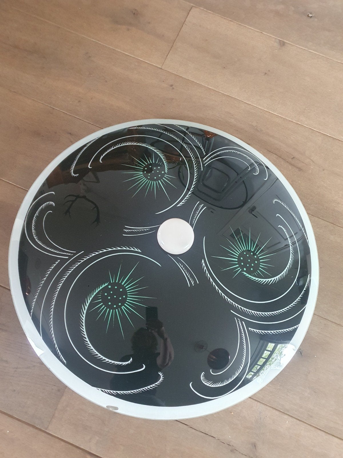 Vintage plafonnière, Ophalen, Gebruikt, Glas, Decoratief, Klassiek