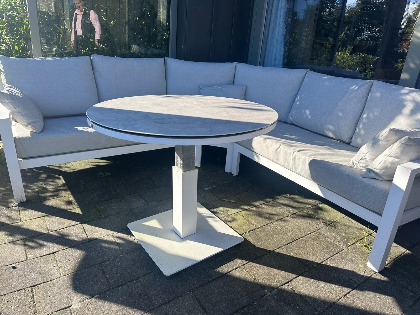 Loungebank met tafel van Life Outdoor Living, Ophalen, 5 zitplaatsen, Gebruikt, Aluminium