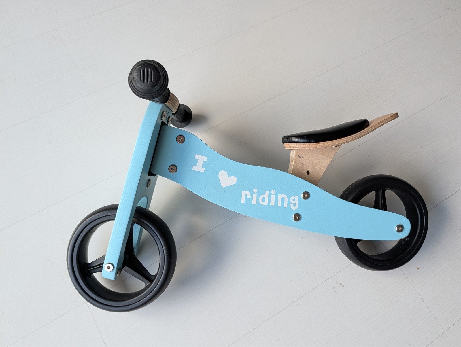 2-in-1 Houten Loopfiets en Driewieler - Lichtblauw, Verzenden, Gebruikt, Loopfiets