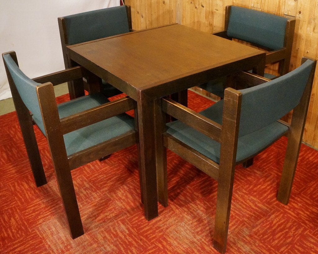 4 X stoel + Tafel Kramer Wilkhahn Scandinavian Mid-Century, Ophalen, Gebruikt, Vintage, Retro, Design, Bauhaus, Brocante, Rietveld, Art Deco