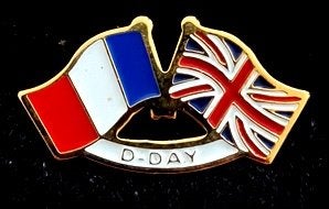 D-Day pin met vlag Frankrijk en Engeland, Verzenden, Nieuw, Stad of Land, Speldje of Pin