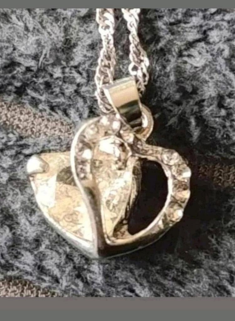 Ketting hart Swarovski, Verzenden, Nieuw, Zilver, Met hanger