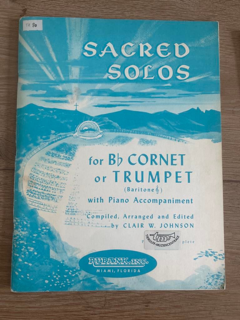 Sacred Solos voor Bb Cornet of Trompet met Piano, Muziek en Instrumenten, Bladmuziek, Ophalen, Klassiek, Zo goed als nieuw, Thema