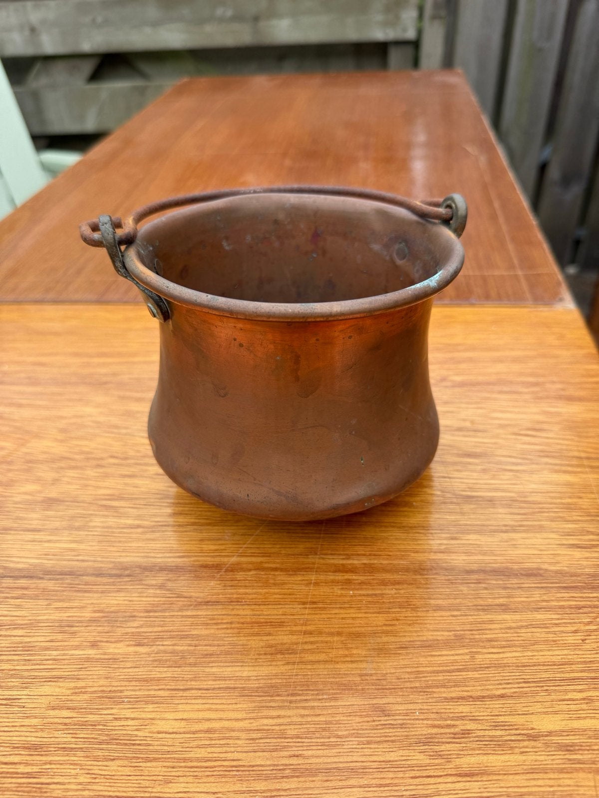 Antieke Koperen Pot met Handvat - Decoratief, Ophalen, Koper