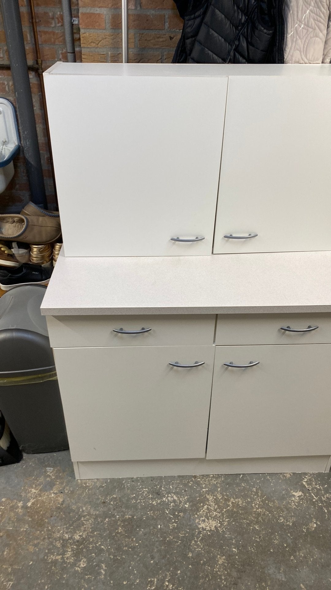 Keukenblokje met  bovenkastjes, Huis en Inrichting, Keuken | Complete keukens, Ophalen, Gebruikt, Wit, Overige typen